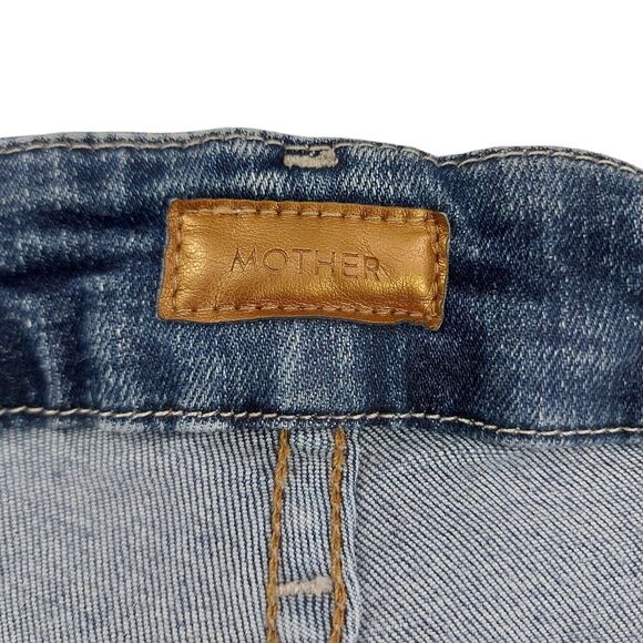 Mother High Waisted Looker Ankle Skinny Jeans Womens 23 Blue Stretch Bohemian - Picture 9 of 15